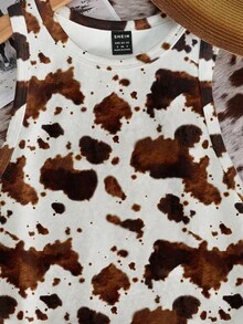 Tseoso 白色動物印花夏季街頭風城市度假復古Y2K十字圖案印花背心，Grunge Punk Goth美學，嘻哈夜店健身運動節慶適用 - 彩色 - 查看 4