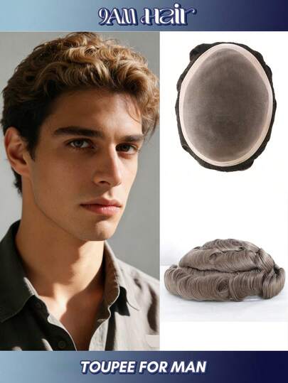 Tóc giả ngắn MONO có lưới phía sau, kiểu tóc thẳng, che phủ tóc bạc, dùng được cho cả nam và nữ, phù hợp cho người bị rụng tóc, sử dụng hàng ngày.