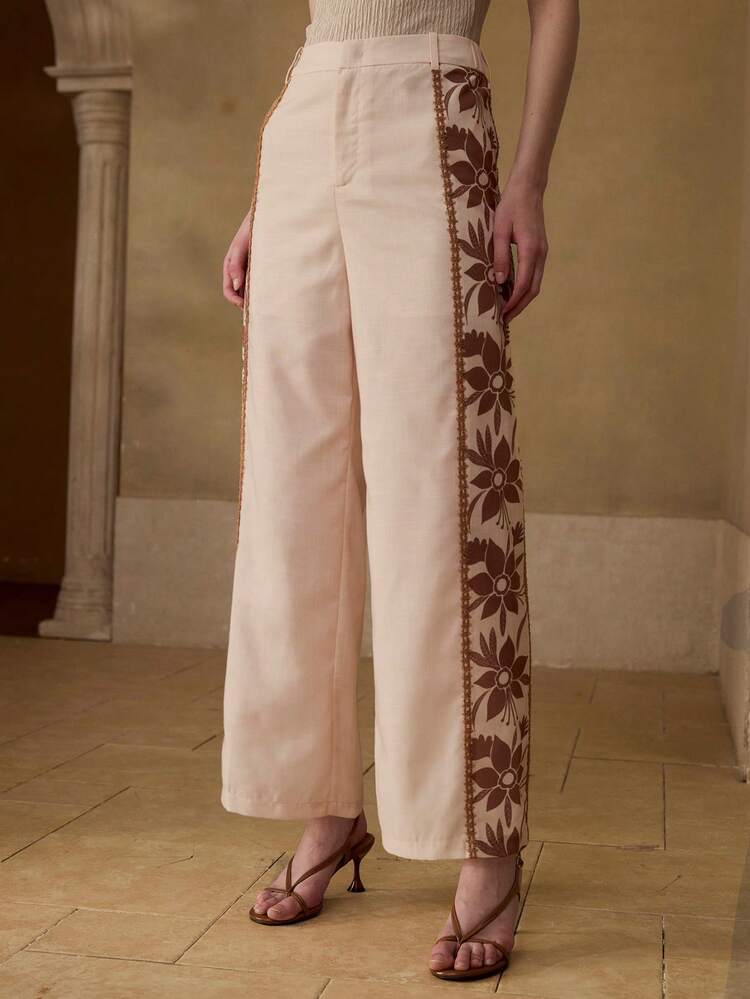 WOMEN'S SUMMER BOHEMIAN FLORAL PRINT STRAIGHT LEG PANTS