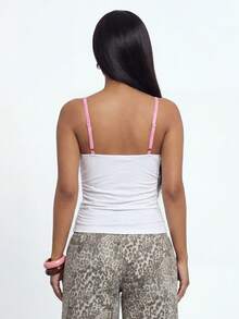 Gowayae Gowayae Lace Camisole Top For Women, Leopard Print Numeric Pattern, Minimalist Y2k Fashionable, Suitable For Commuting Going Out, Daily Wear, Home Pink - Multicolor - View 2
