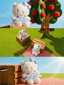 HELLO KITTY AND FRIENDS | POKOJA LAND 1個藍色絨毛貓咪吊飾配花朵藍色裙子，觸感柔軟，時尚包包飾品，鑰匙圈配件，適合生日與節日禮物，給女孩與朋友的可愛陪伴禮物 - 彩色 - 查看 4
