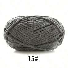 1 sợi len nhung mềm, khoảng 50g/cái, 60m/cái, sợi len đan thủ công dày vừa, sợi len đan polyester mềm mịn, thích hợp cho đồ thủ công tự làm, đan và móc khăn quàng cổ, mũ, giày dép, túi xách, miếng lót, búp bê, chăn, dép, các dự án móc thủ công (bao bì ngẫu nhiên) - Nhiều màu - Xem 26