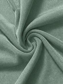 Elaquor Plus Size Women Solid Color Ruched Neck Casual Blouse - Mint Green - View 8