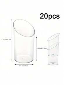 50/40/30/20/10 透明塑料杯、斜角杯、透明布丁杯、果冻杯、冰淇淋杯、甜点杯、迷你开胃菜杯，适用于派对、婚礼、餐饮、冰淇淋、布丁和食物容器、厨房用品 - 彩色 - 查看 10