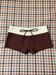 Elavelle Women's High Waist Bowknot Printed Bikini Bottom, Spring/Summer Swimwear For Women Conservative - Multicolor - View 2