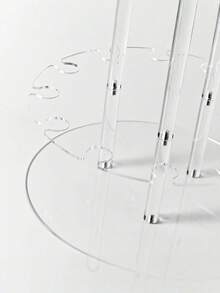 1 Piece Clear Rectangular Acrylic 3 Tier Champagne Tower Display Stand With 32 Slots Floating Alignment Rack For Party Wedding School Celebration Event Decoration Essential Must Have - Transparent - View 10