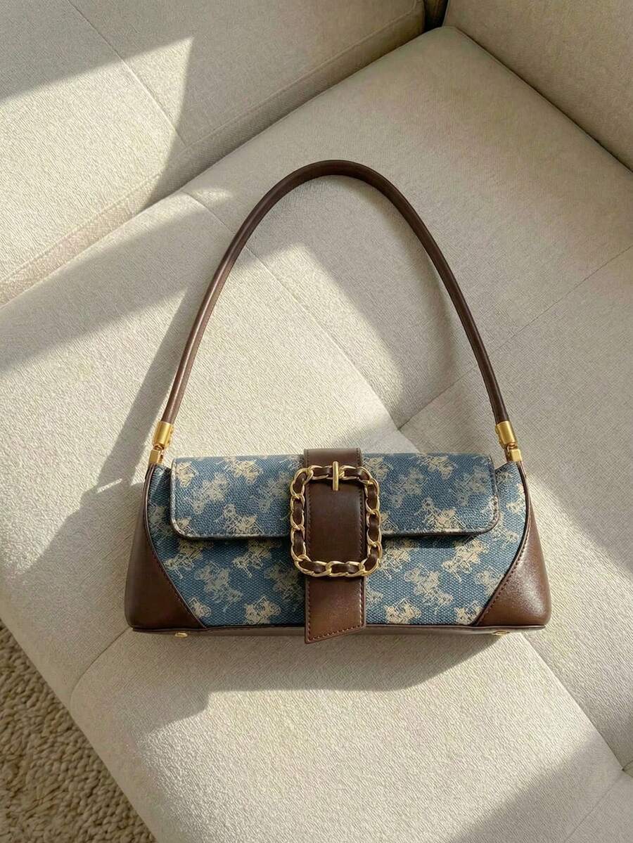 Resyla Sac baguette élégant et polyvalent pour le quotidien, adapté pour les trajets, les cadeaux de la Saint-Valentin, les sorties en plein air - Multicolore - Voir 1