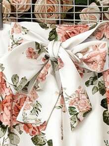 DreamSkyne 大码女式夏季休闲阔腿裤，带蝴蝶结，适合日常休闲穿着/度假装/浪漫碎花夏季裤装 - 彩色 - 查看 5