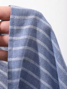 DAZY 男童韩版条纹领衬衫套装 - 藍色 - 查看 3