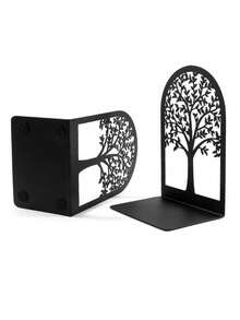 Metal Bookends, Tree Of Life Desk Metal Bookends, Book Storage Rack, Minimalist Desk Bookshelf, Student Combination Desk Organizer, Multi-Functional Desk Decor Rack, Best Birthday Gift For Office, Desk Bookends For Home Office, Gift For Book Lovers, Office Desk Iron Bookshelf, Bookshelf, Reading Rack - Multicolor - View 7
