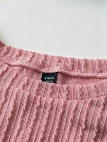 Sweetra Áo hai dây lửng không dây tua rua dành cho nữ cỡ lớn - Hồng - Xem 4
