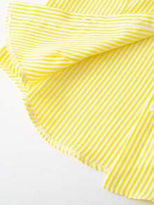 Teen GirlCasual All-Match Versatile Daily Commute Slim Fit Cropped Short Sleeve White Shirt - Yellow - View 11