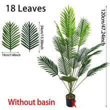 Large Artificial Palm Trees, Realistic Green Plants, Plastic Monstera, Large-Leaf Areca Palms, Tropical Cycas-Perfect For Home, Office, Parties, And Outdoor Decor - Green - View 6