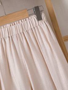 SHEIN Pantalones casuales de ajuste holgado con textura color albaricoque para niña - Multicolor - Ver 7