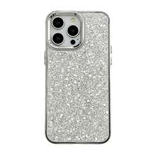 1-Piece Luxury Shiny Diamond Leather Phone Case Compatible With  16e ,16,16 Pro,16Pro Max ,16Plus - Silver - View 5
