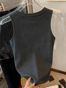 Resyla Women's Printed Minimalist Casual Sleeveless Tank Top - Dark Grey - View 2
