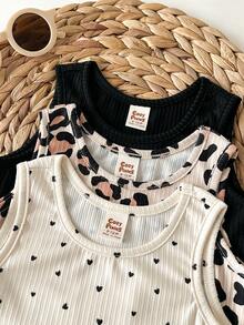 Cozy Pixies 6件套女婴柔软针织无袖圆领上衣和松紧腰短裤套装 - 彩色 - 查看 5