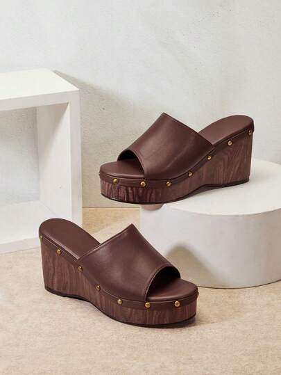 Solezae Giày sandal đế xuồng thoải mái, dễ xỏ dành cho nữ, thích hợp cho mùa hè.