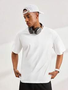 Driftmere 男士防皱面料休闲宽松落肩T恤 - 白色 - 查看 8