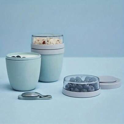 1pc Creative Portable Yogurt Lunch Cup For Travel, Breakfast, And Snacks, Color Random Back To School