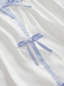 ROMWE Avant Vestido mini con mangas cortas y bordado floral de estilo francés de vacaciones de primavera/verano para mujeres - Multicolor - Ver 5