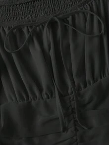 xheSHEIN MOD Vestido largo con mangas de farol y volantes en color albaricoque, vestidos de mujer para otoñoxhe - Negro - Ver 6