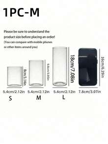 1个透明玻璃烛台，圆柱形玻璃花瓶，适用于餐桌装饰、艺术插花、婚礼派对中心装饰品、室内装饰、浪漫烛光晚餐、婚礼配件（不含蜡烛）、情人节礼物 | 圣诞节礼物。 - 彩色 - 查看 6