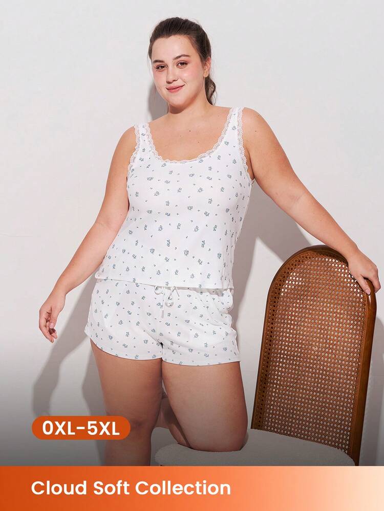 Cloud Soft Airy Daily Versatile Plus Size Pajama Set
