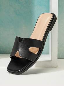 Mini mi Kids' Black Flat Sandal - Timeless Classic - Black - View 5