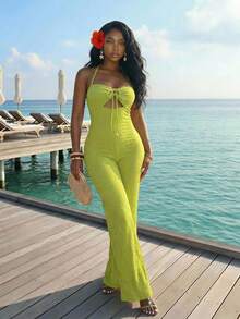 Slaydiva Mùa xuân mới, Lễ hội âm nhạc Xuân Hè, Ngày lễ tình nhân, Lễ Phục sinh, Mùa cưới, Mùa lễ hội, Kỳ nghỉ biển, Thường ngày, Thanh lịch, Đi làm, Mặc hàng ngày, Trang phục công sở, Kỳ nghỉ, Tiệc tùng, Du thuyền, Tiệc tùng, Cơ bản, Hẹn hò hàng ngày, Dây buộc cổ, Cổ áo hình trái tim, Thiết kế dây khoét ngực, Quần ống rộng, Quần dài màu xanh nhạt, Quần ống rộng nữ -G - màu xanh lá - Xem 2