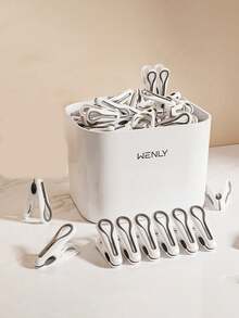 12/24/36pcs Clotheslines, Leaving No Marks, Strong Fixed Sock Clips, Suitable For Storage Baskets, Multi-Purpose Plastic Clips, Household Windproof And Anti Slip Dormitory Supplies (Storage Basket+Traceless Peacock Clip) - Multicolor - View 7