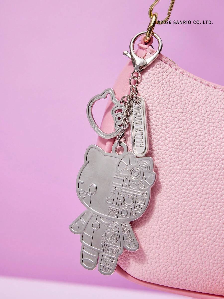 HELLO KITTY AND FRIENDS | POKOJA LAND 1 chiếc móc khóa thiết kế mặt nửa cơ khí, nhẹ và tinh xảo, chất liệu hợp kim, dễ thương pha chút phong cách ngầu. Có thể dùng làm phụ kiện treo túi, thẻ hành lý hoặc móc khóa xe hơi, phù hợp cho đi làm hàng ngày và du lịch. Cũng là món quà độc đáo cho bạn thân, bạn gái hoặc chính bạn vào dịp sinh nhật, Valentine, Giáng sinh và các ngày lễ khác - Bạc - Xem 1
