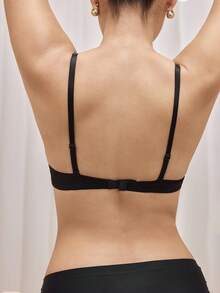 Bralution 素色聚攏內衣 - 黑色 - 查看 3