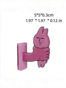 Joivida 1/2 Cute Pink Rabbit Hook, Cartoon Wall Mounted Storage Hook, Refrigerator Decoration, Suitable For Kitchen, Bathroom, Bedroom And Door, Suitable For Backpacks, Keys, Towels, Headbands, Toiletries And Household Items. - Multicolor - View 6