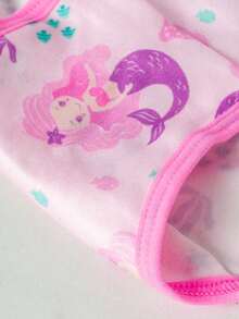 SHEIN 5件組女童幼兒內褲 彈性腰帶三角內褲 四季全年穿著 多色粉色紫色灰色白色 可愛卡通美人魚鱗片與條紋印花 日常居家休閒穿著 柔軟透氣純棉親膚布料 高品質兒童衣櫥基本款 舒適彈性貼身 隨機組合盲盒多件裝 - 彩色 - 查看 4