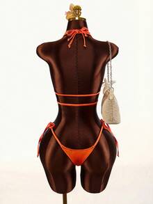Amplova Bộ jumpsuit nữ kiểu Y2K hở lưng cổ yếm, khoét hông, gợi cảm và phá cách, thích hợp mặc đi nghỉ mát, thời trang và quyến rũ. - trái cam - Xem 2