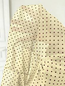 SHEIN EZwear Apricot Polka Dot Mesh Camisole - Apricot - View 7