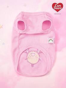 Care Bears X PETSIN 1 chiếc áo đa năng cho mèo/chó, áo vest màu hồng hình gấu dễ thương với tai ba chiều, mỏng nhẹ thoáng khí cho thú cưng mùa xuân và mùa hè, có dây rút và khóa cài. - Hồng - Xem 7