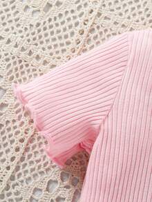 SHEIN Playful Pals 4件套女婴休闲百搭可爱刺绣短袖上衣 - 彩色 - 查看 7