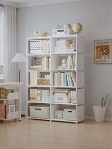 1 estantería/armario cúbico multifuncional pequeño a mediano, de 32,28 pulgadas / 16,14 pulgadas de ancho, estantería de almacenamiento independiente con estantería, perfecto para muebles de dormitorio o sala de estar, opción ideal para Navidad o Acción de Gracias. - Blanco - Ver 8
