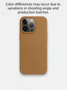 1 pieza Funda de teléfono de acabado mate de lujo VOUVI en color marrón, compatible con iPhone 17/16/15/14/13/12/11 Pro Max; Funda protectora minimalista y de negocios, compatible con iPhone 17/Air/16/15/14 Plus; Nuevas fundas protectoras y accesorios para teléfonos - Marrón claro - Ver 8