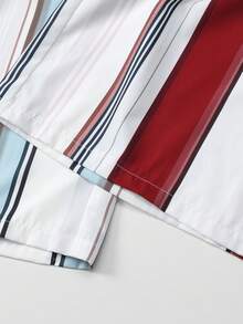 Rusticease Plus Size Women Striped Button Half Placket Roll Up Sleeve Shirt And Pants Casual 2 Pieces Set Female Country Look Vacation Outfits For Women  Summer Holiday Outfits Summer Outfits For Women Cruise Outfit For Women Resort Wear Two Piece Set Pyjamas Set Women Two Piece Outfits For Women Sets Retro Outfit For Women Set - Multicolor - View 10