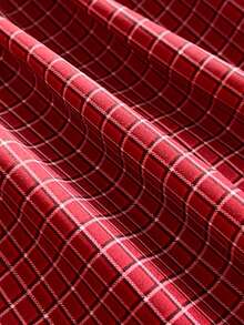 Glimmora Áo sơ mi nữ tay raglan kẻ caro đỏ, thiết kế cài nút - Đỏ - Xem 3