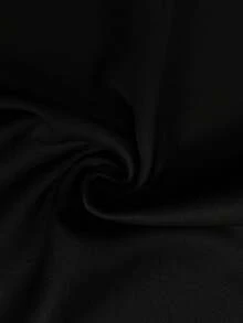GlowEve CURVE 大码休闲透气撞色饰边纽扣装饰无袖连体裤 - 黑與白 - 查看 4