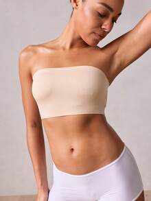Women's Strapless Bra Set For Summer, Includes Spaghetti Strap Bra, Tube Top, Backless Shirt And Camisole - Beige - View 4