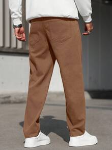 ARLO REED Men's Casual Washed Tapered Jeans - Coffee Brown - View 2