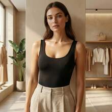 Body liso de tirantes - Negro - Ver 1