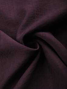 Franclia 女士单竹结亚麻衬衫领褶裥A字长裙，军绿色，优雅法式复古风，适合办公室通勤、商务休闲、海滩、街头风、简约风、复古风、澳洲冬季时尚、春夏新款、下午茶、派对、情人节、婚礼等场合。 - 紫紅色 - 查看 6