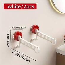 Zazumi 2pcs Five Hole Suction Cup Hanger Storage Rack Portable Travel Drying Hanger Hotel Business Travel Hotel Hanger - Multicolor - View 6
