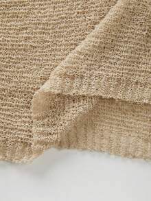 Chiquease Nuevo cubrecuerpo de punto suelto y ligero con mangas de murciélago, estilo casual de playa, yate y piscina, parte superior de punto color caqui claro para mujeres, suéteres de verano para mujeres, atuendos de vacaciones para mujeres, cubrecuerpo - Albaricoque - Ver 7